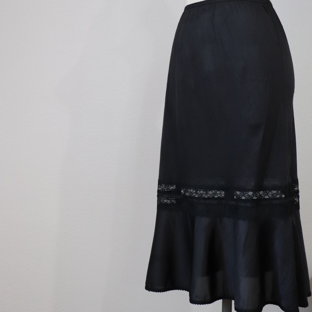 Vintage black silk slip skirt